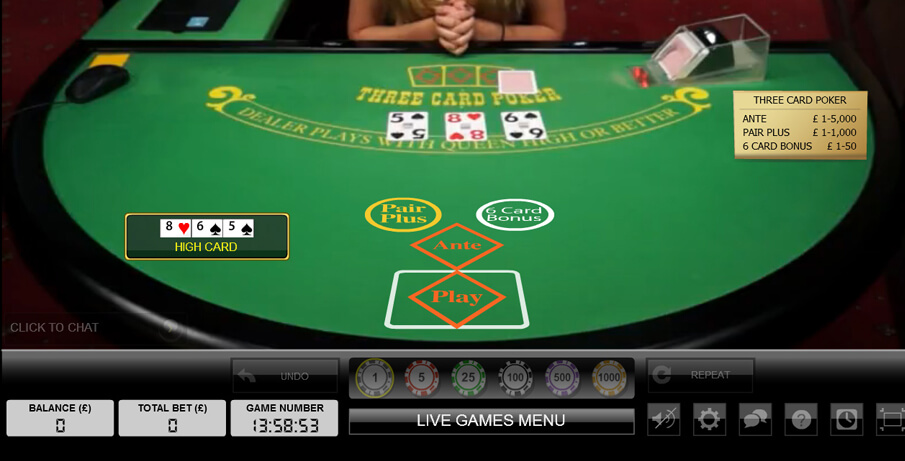 888casino live casino screenshot