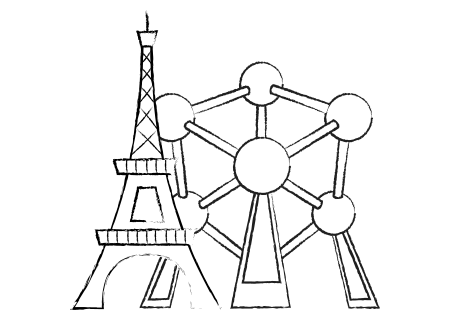 eiffel tower and atomium - worldwide blackjack