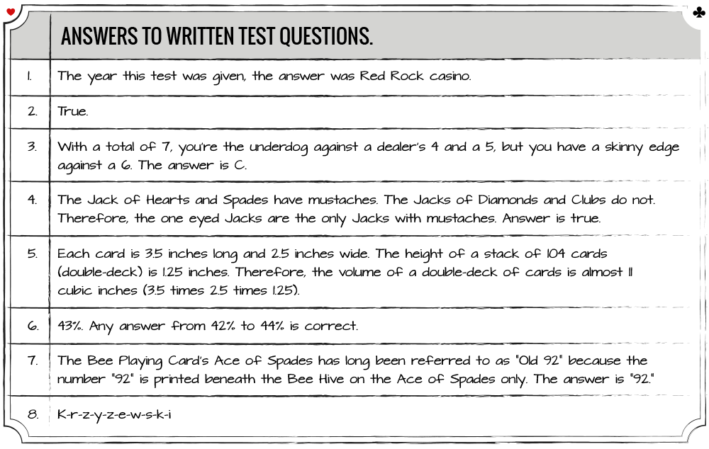 Blackjack Ball Questionaire Answers