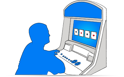 a man learn how to play video poker