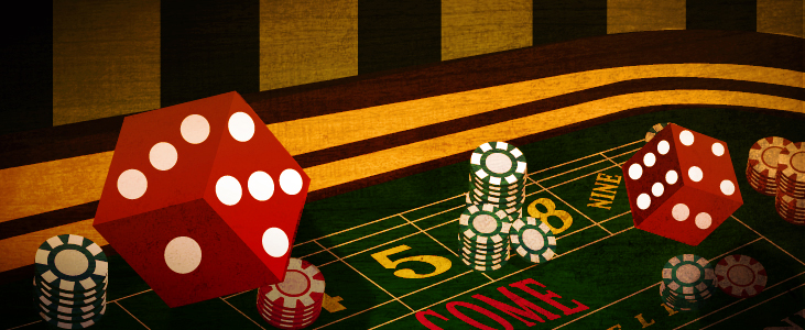 Craps Table and dice