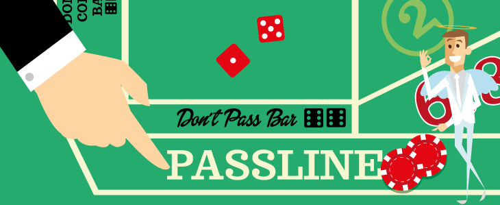 Craps' Passline. Don't Pass Bet While Playing Craps